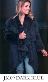 Rabbit Fur Jacket Revere Collar JK09